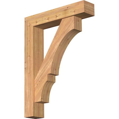 Ekena Millwork Balboa Block Smooth Bracket w/ Offset Brace, Western Red Cedar, 7 1/2"W x 36"D x 48"H BKT0806X36X48BOA05SWR
